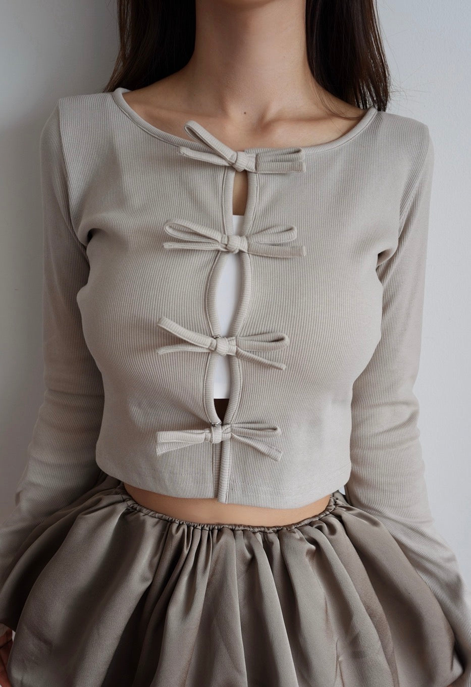 Rib Ribbon Cardigan