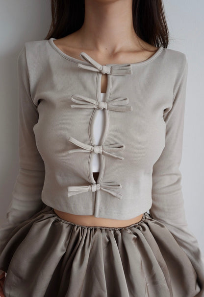 Rib Ribbon Cardigan