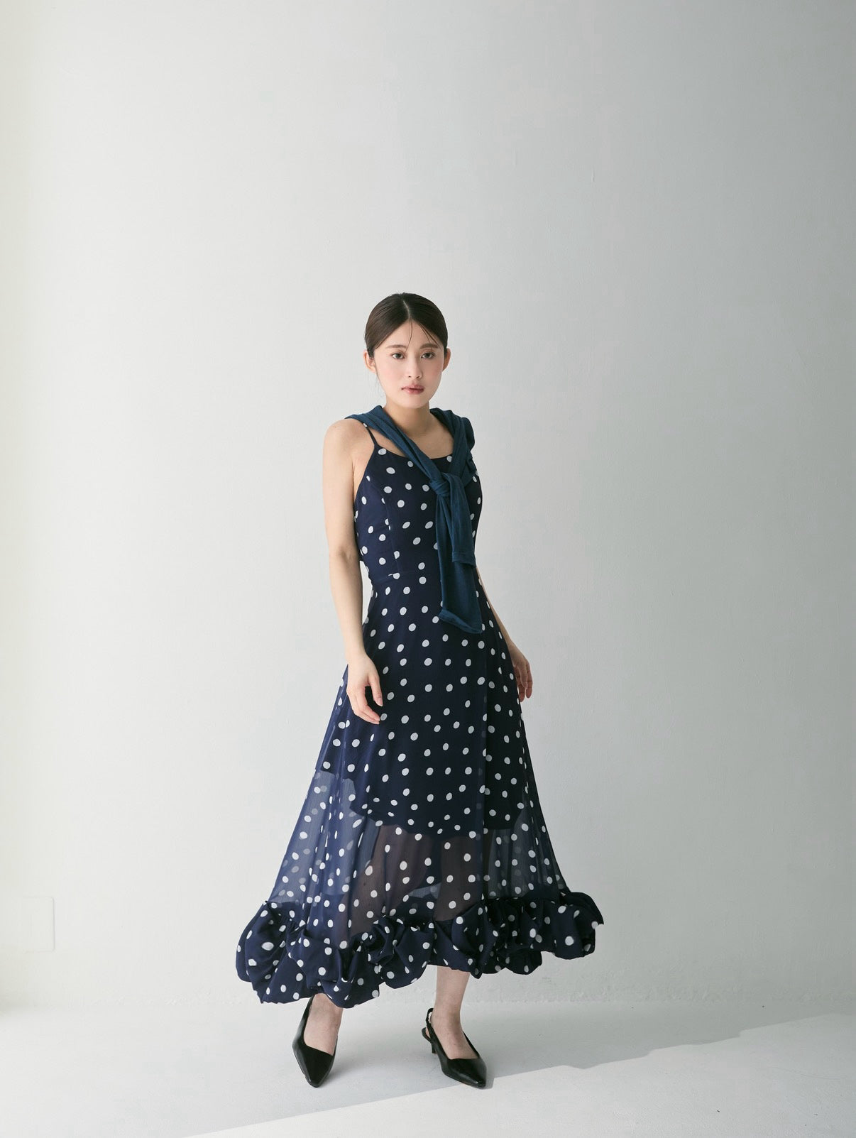 Dot Balloon Hem Dress