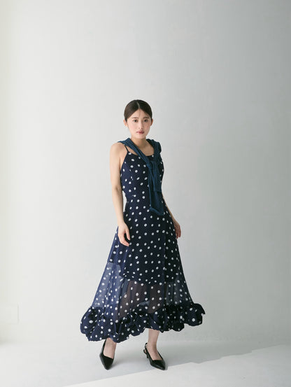Dot Balloon Hem Dress