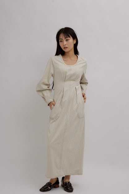 Uneck Stitch Cocoon Dress