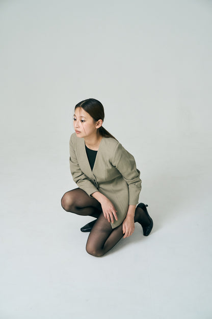 Lined Bottons Classical Cocoon Jacket