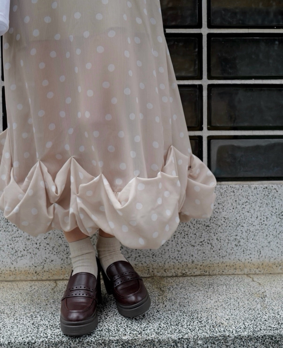 Dot Balloon Hem Dress – VALLAN