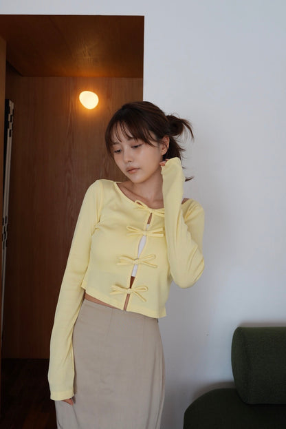 Rib Ribbon Cardigan