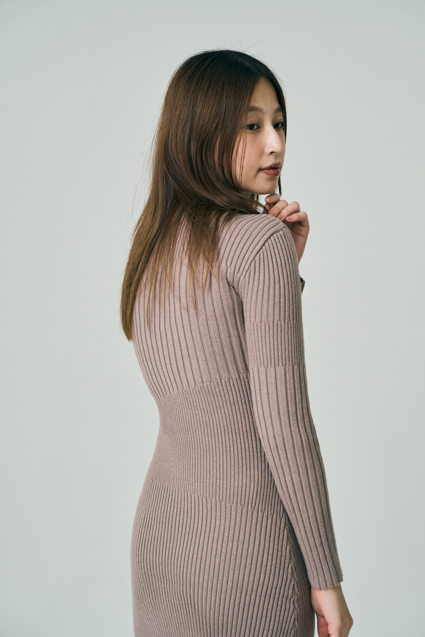 Dual Cutout Sculpted Rib Knit Dress