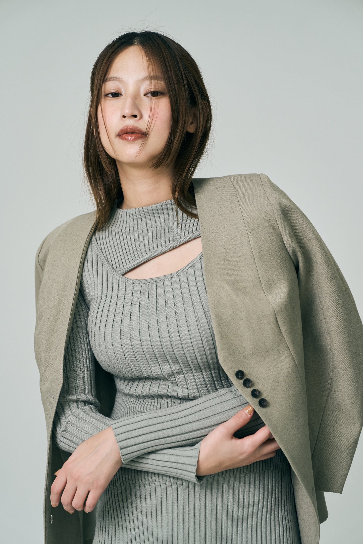 Dual Cutout Sculpted Rib Knit Dress