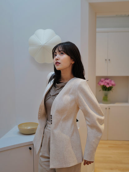 Lined Bottons Classical Cocoon Jacket