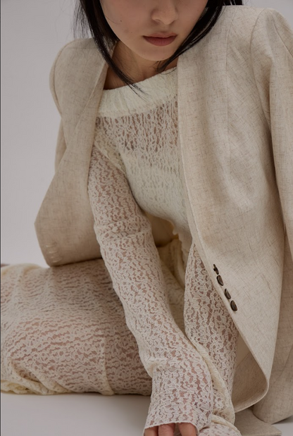 Lined Bottons Classical Cocoon Jacket