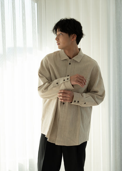 Layered Unisex Shirt Blouson