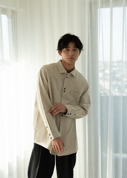 Layered Unisex Shirt Blouson