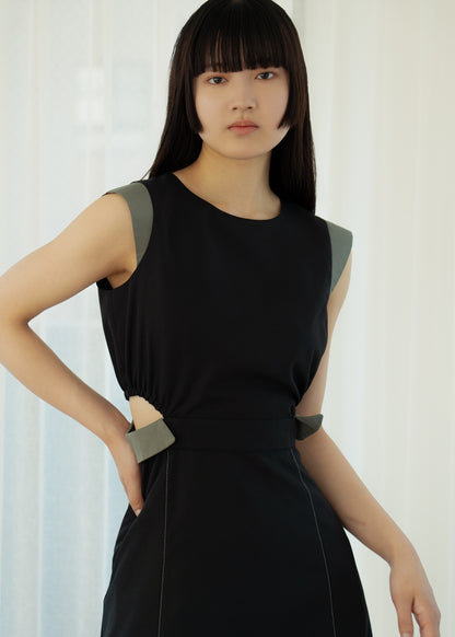 Side Open Flap Stitch Dress