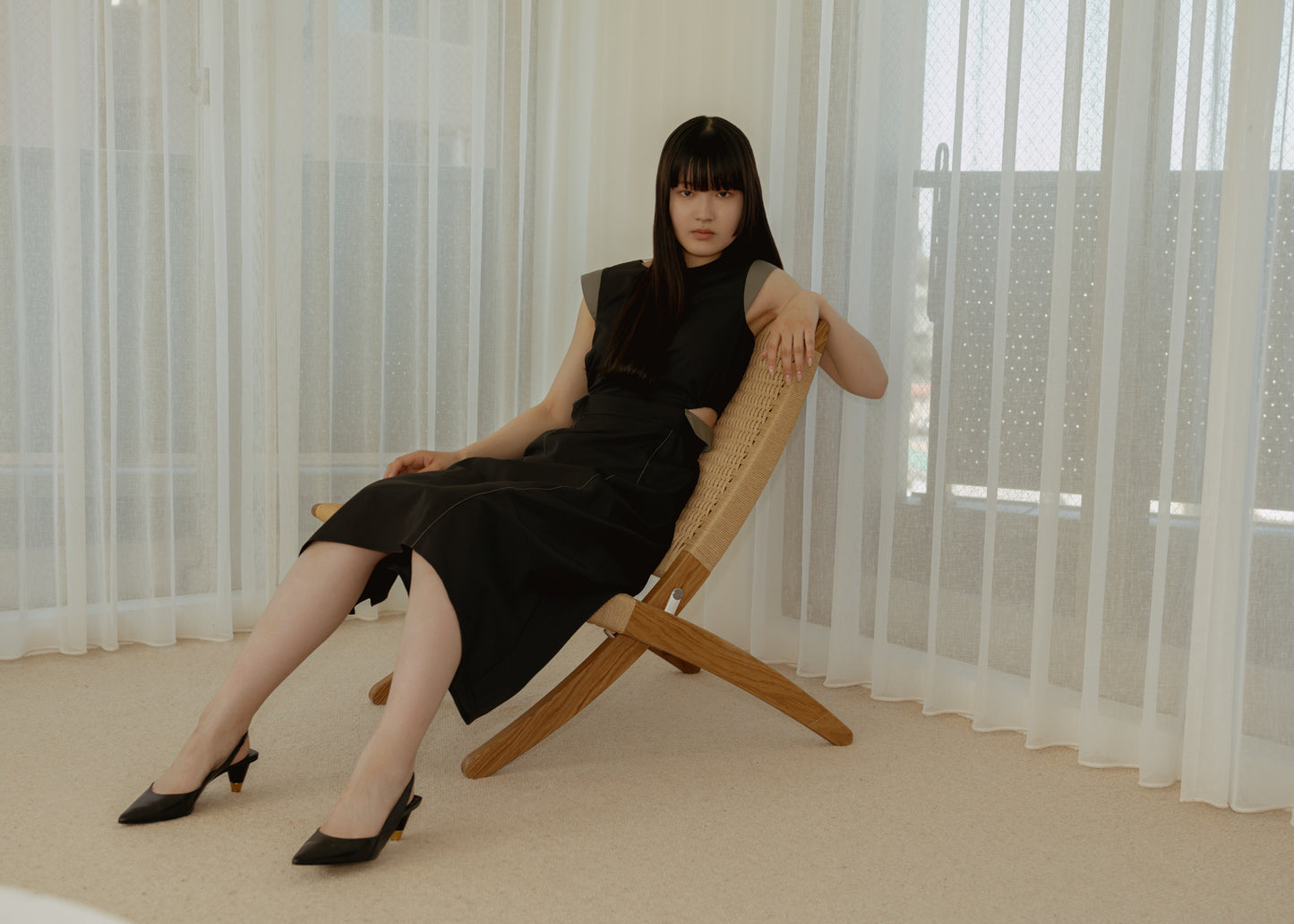 Side Open Flap Stitch Dress