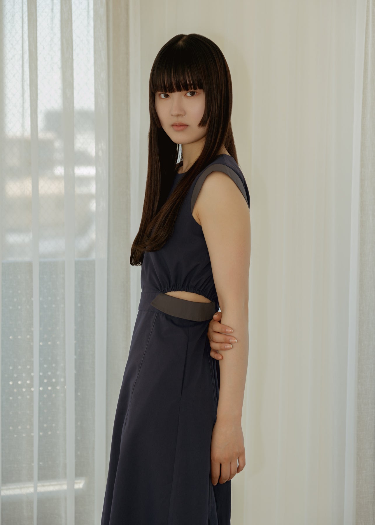Side Open Flap Stitch Dress