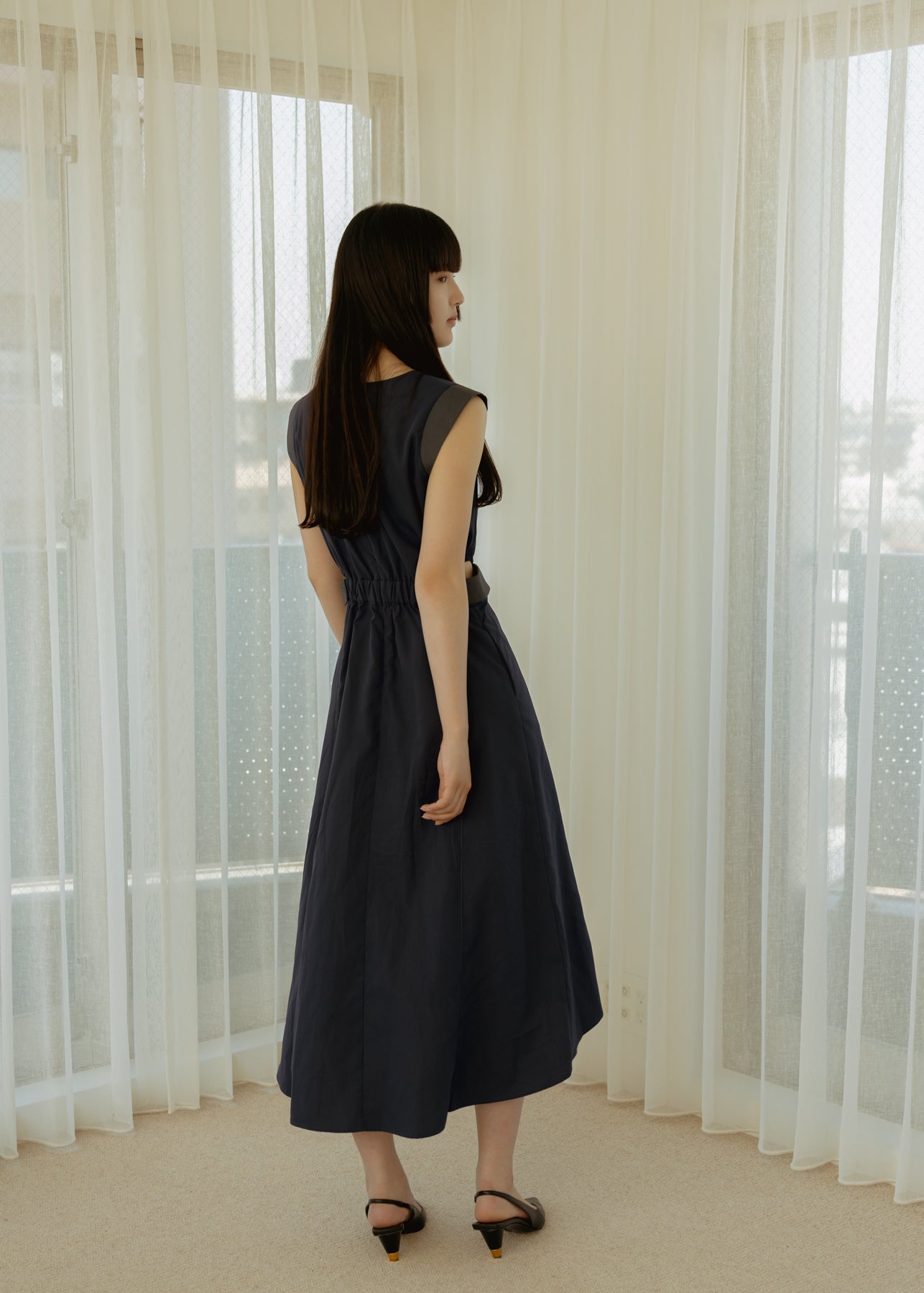 Side Open Flap Stitch Dress