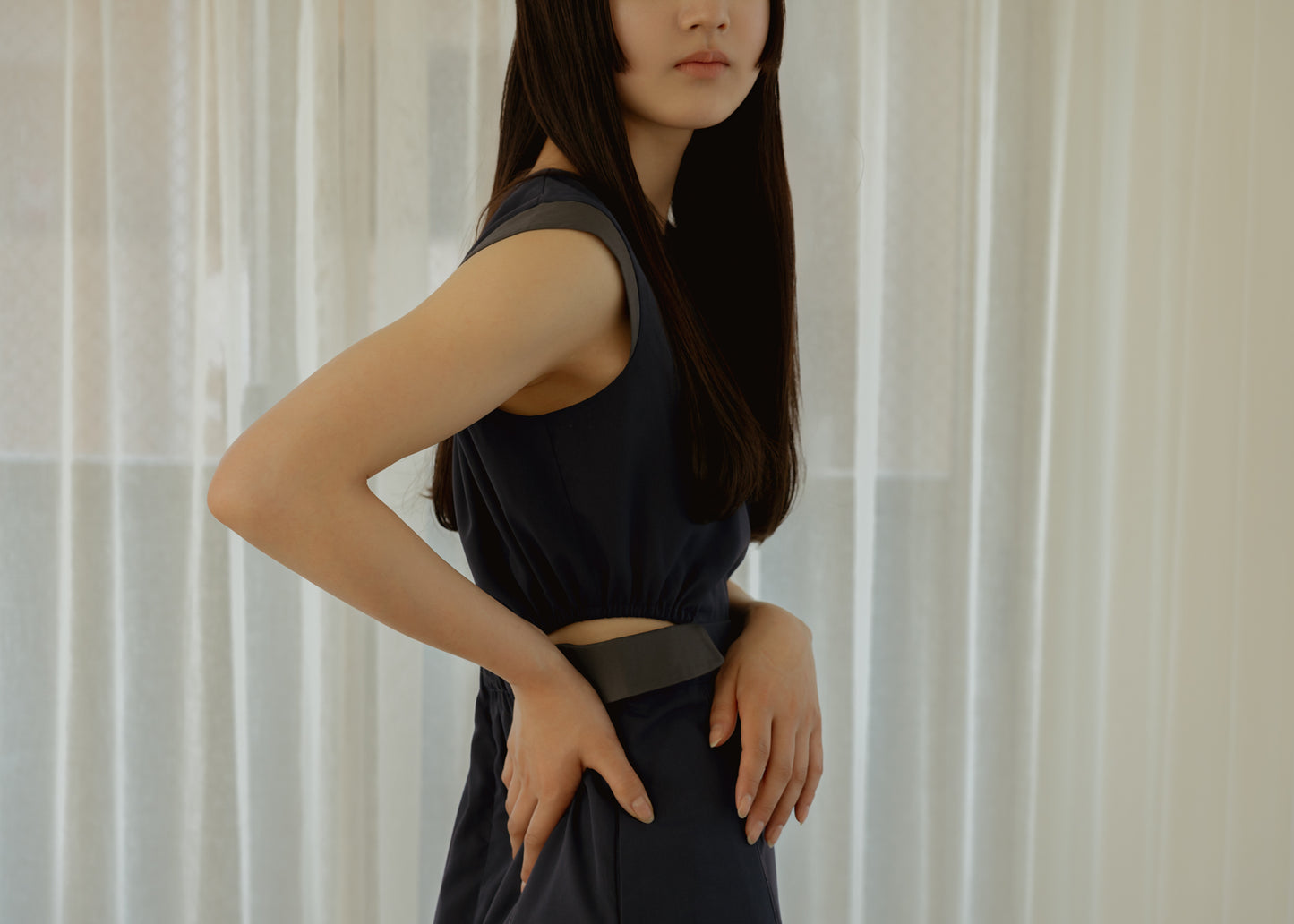 Side Open Flap Stitch Dress